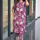 Wine Leafy Cotton Co-ord Set