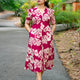 Magenta Leafy Paradise Midi Dress
