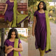 Summer Special Purple Cotton Kurti with Dupatta Set